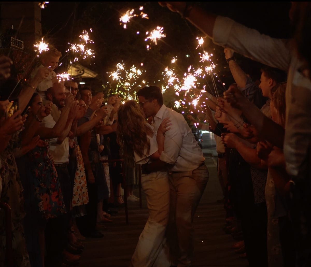 Bride holding a bouquet during a wedding film memory